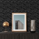 Ver imagem 3 de Papel de Parede Adesivo Tijolinho Preto Rústico Rolo 12m