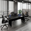 Ver imagem 2 de Mesa Reunião 240cm Escritório para 4 Pessoas com Caixa de Tomadas Corporate Preto