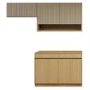 Ver imagem 2 de Cozinha Completa Modulada 3 Peças 5 Portas 2 Gavetas com Rodapé 100% MDF Simone Mendes