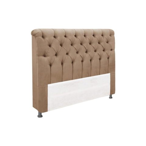 Painel de Cama Box Estofada Queen Imperatriz Plus Suede Bege - Simbal