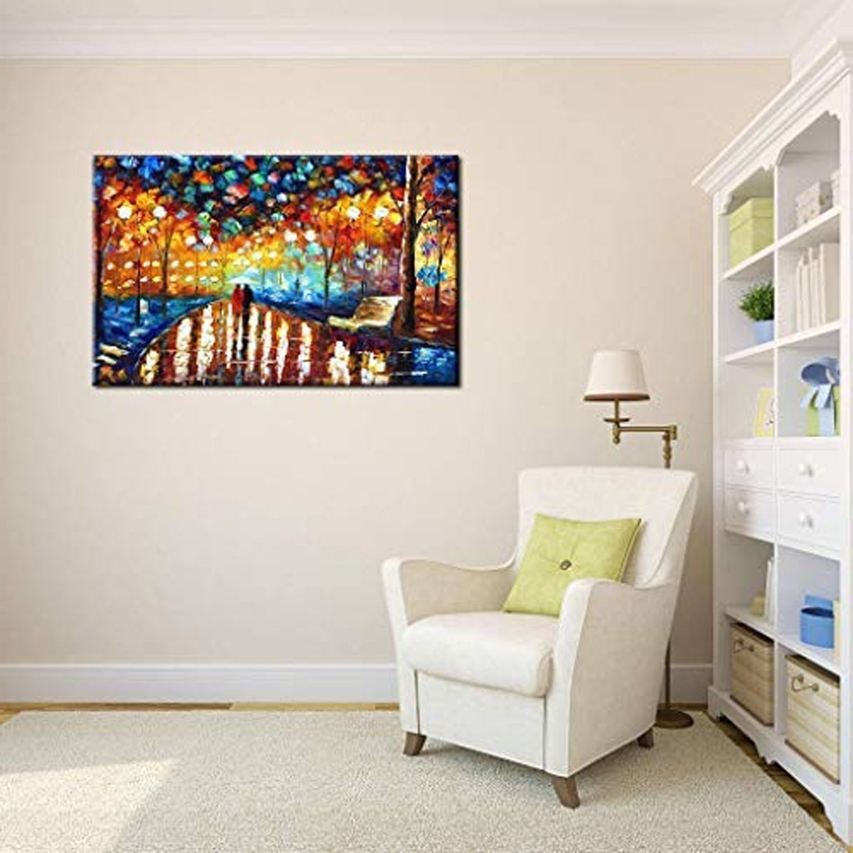 Quadro Pintura Tela barato colorida chuvoso espessa 5162: 120cm (A) x 180cm (L) - 5
