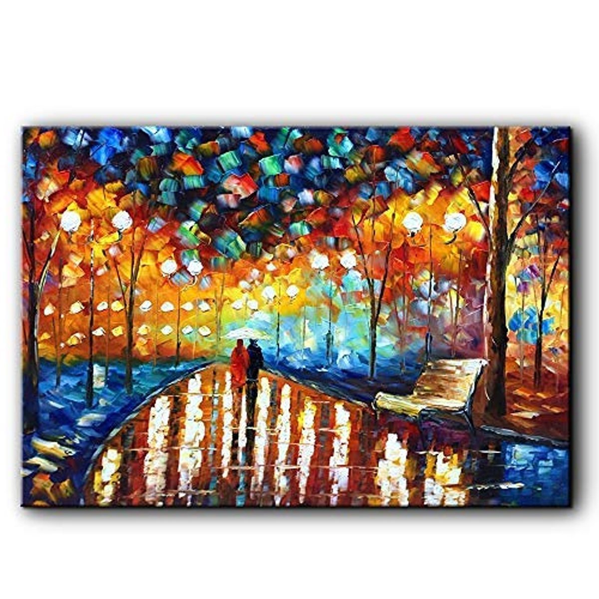 Quadro Pintura Tela barato colorida chuvoso espessa 5162: 120cm (A) x 180cm (L) - 2