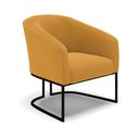 Ver imagem 1 de Poltrona Decorativa Base Industrial Preto Stella Bouclê Mostarda D03 - D'Rossi