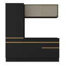 Ver imagem 5 de Armário de Cozinha Compacta 3 Peças com Rodapé Mp2179 Made Multimóveis Preto/dourado