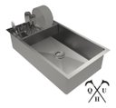 Ver imagem 2 de Pia Cuba Cozinha com Escorredor Calha Pia Umida Inox 80x40 Technox