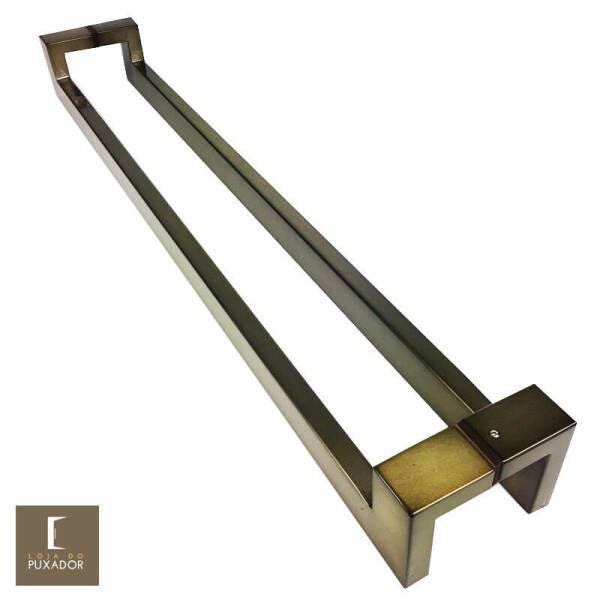 Puxador Para Portas Duplo em Aço Inox 304 Modelo Grécia Antique Ouro Velho para portas: - 82 CM ENTR - 2