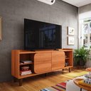 Ver imagem 1 de Rack Bancada para TV até 55 Polegadas Verona 136cm 2 Portas Pés ABS Movelove Jequitiba