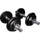 Ver imagem 4 de Kit Halteres E Anilhas E Barras Musculação Com Maleta 19 und