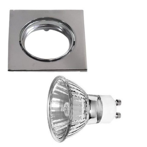 Spot Embutir Quadrado Cromado Direcionável 50w 127 ou 220v