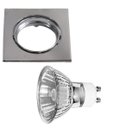 Ver imagem 1 de Spot Embutir Quadrado Cromado Direcionável 50w 127 ou 220v