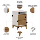 Ver imagem 3 de Mesa Cabeceira 43cm para Quarto 2 Gavetas Solvi Off White/freijó F07 - Mpozenato