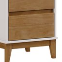 Ver imagem 6 de Mesa Cabeceira 43cm para Quarto 2 Gavetas Solvi Off White/freijó F07 - Mpozenato