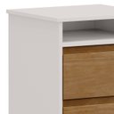 Ver imagem 5 de Mesa Cabeceira 43cm para Quarto 2 Gavetas Solvi Off White/freijó F07 - Mpozenato