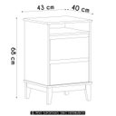 Ver imagem 4 de Mesa Cabeceira 43cm para Quarto 2 Gavetas Solvi Off White/freijó F07 - Mpozenato