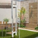 Ver imagem 1 de Puxador Aço Inox Polido/Cromado Para Porta Vidro Temperado Blindex (CLEAN) - 40 CM ENTRE FUROS 30CM