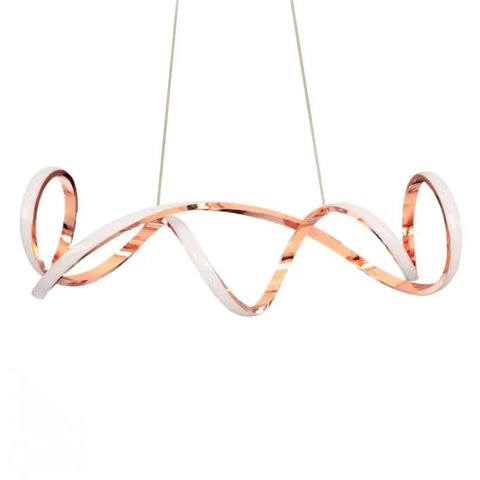 Pendente Moderno Rose Gold 60cm Led 80W 3500K Bivolt PARIS LUZ