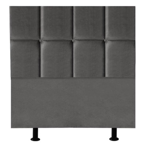 Cabeceira Cama Box Solteiro King Estofada Poliana 100 Cm Suede:cinza Escuro