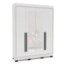Ver imagem 2 de Roupeiro Solteiro Valência 4 Portas com Espelho 161x214cm Branco 240851