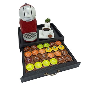 Bandeja Porta Cápsulas 41x40 Dolce Gusto Preto 36 Unidades