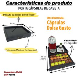 Bandeja Porta Cápsulas 41x40 Dolce Gusto Preto 36 Unidades - 5