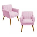 Ver imagem 1 de Kit 2 Poltronas Decorativa Cecília - Rosa - Topazio