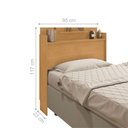 Ver imagem 3 de Cabeceira Mila Solteiro 2 Prateleiras MDF-MDP Naturalle Framar