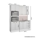 Ver mais imagens de Cozinha Milla Cielo 9 Portas 3 Gavetas MDF 190cm Branca Móveis Carraro