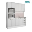 Ver imagem 3 de Cozinha Milla Cielo 9 Portas 3 Gavetas MDF 190cm Branca Móveis Carraro