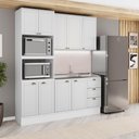Ver imagem 1 de Cozinha Milla Cielo 9 Portas 3 Gavetas MDF 190cm Branca Móveis Carraro