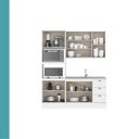 Ver imagem 6 de Cozinha Milla Cielo 9 Portas 3 Gavetas MDF 190cm Branca Móveis Carraro