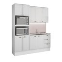 Ver imagem 4 de Cozinha Milla Cielo 9 Portas 3 Gavetas MDF 190cm Branca Móveis Carraro