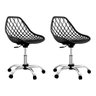 CONJUNTO COM 2 CADEIRAS KAILA PP PRETO OFFICE CROMADA - 1