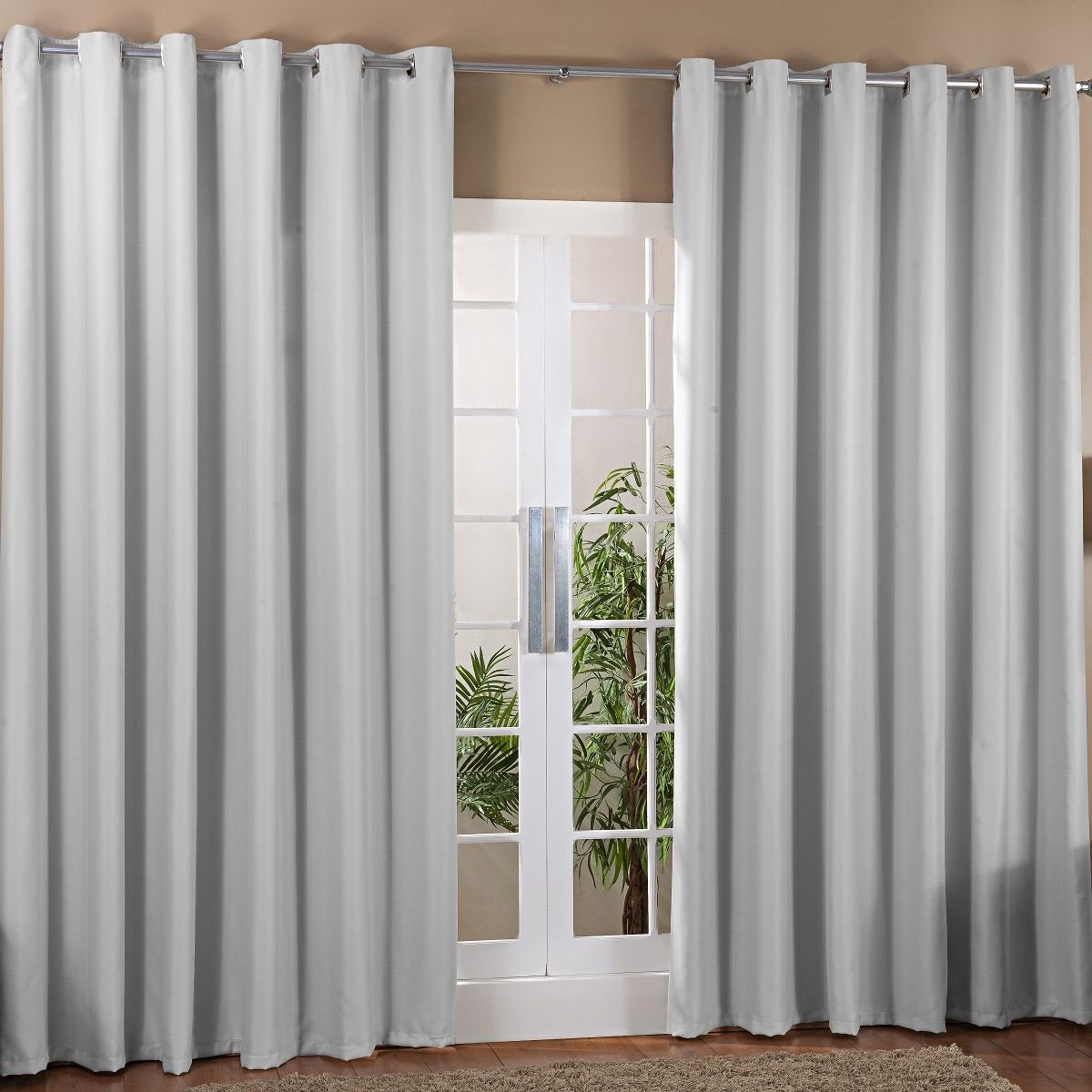 Cortina para Sala ou Quarto 2,00m X 1,70m Blackout Tecido - Gelo - 1