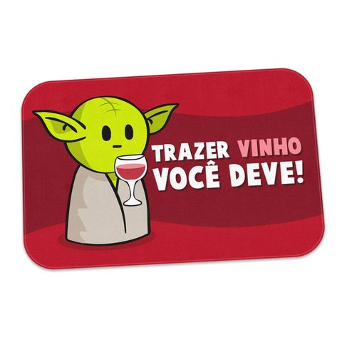 Tapete de Porta Dr. Pepper Mestre Yoda Trazer Vinho Você Deve Yaay