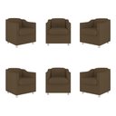 Ver imagem 1 de Kit 6 Cadeiras Poltronas Decorativas Espera Clinica Dentista Cor:marrom
