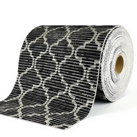 Tapete Passadeira Antiderrapante Árabe Preto 2m X 65cm