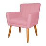 Poltrona Decorativa Sala Cadeira Estofada C/ Pé Palito Suede:rosa - 5