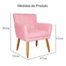 Poltrona Decorativa Sala Cadeira Estofada C/ Pé Palito Suede:rosa - 4