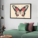 Ver imagem 1 de Quadro Decorativo Borboleta Verde Vintage - 50x70cm:moldura Branca