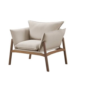 Poltrona Decorativa Cleo Base Madeira Maciça