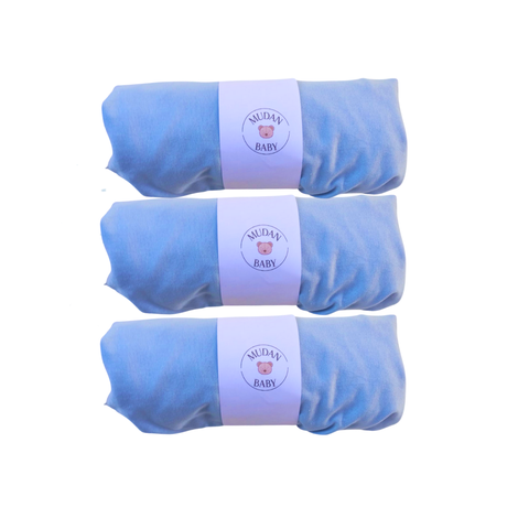 Kit 3 Pçs Lençol Avulso Malha Liso com Elástico Berço Americano Malha Hipoalergenico 160x98x12cm