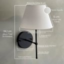Ver imagem 3 de Kit 2 Arandelas de Parede Clássico Alumínio com Cúpula Tecido Algodão Ref 19