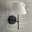 Ver imagem 3 de Kit 2 Arandela Luminária de Parede Clássico Preta com Cúpula Branca Ref 19