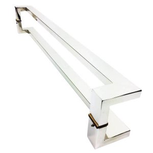 Puxador Portas Duplo Aço Inox Polido Grécia 1,2 M para Portas: Pivotantes/Madeira/Vidro Temperado