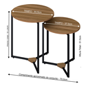 Ver imagem 3 de Conjunto Mesa Lateral Delta Freijó Industrial Moderno Escandinavo - UNIDECORCASA