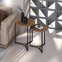 Ver imagem 1 de Conjunto Mesa Lateral Delta Freijó Industrial Moderno Escandinavo - UNIDECORCASA