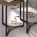 Ver imagem 2 de Conjunto Mesa Lateral Delta Freijó Industrial Moderno Escandinavo - UNIDECORCASA