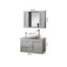 Gabinete Provençal 80 C/ Cuba e Espelheira Cinza Mat.: Cinza / Cromado - 8