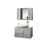 Gabinete Provençal 80 C/ Cuba e Espelheira Cinza Mat.: Cinza / Cromado - 2