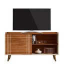 Ver imagem 1 de Rack Bancada Austin 135,7cm Cinamomo Mel/pérola Metalizado para Tv até 50” - Mobler